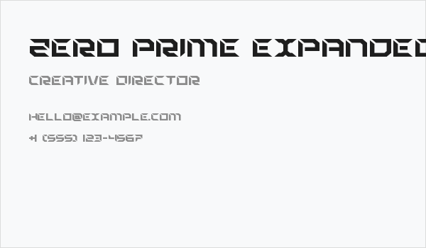 Zero Prime Expanded Business Card