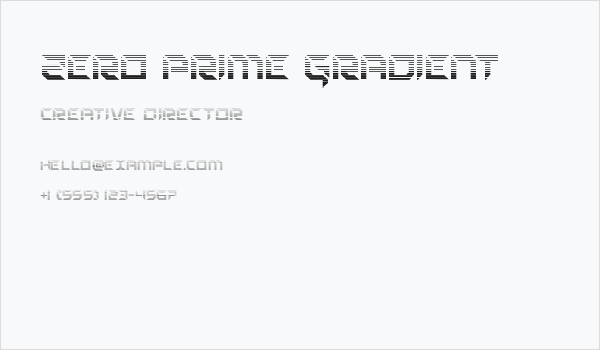 Zero Prime Gradient Business Card