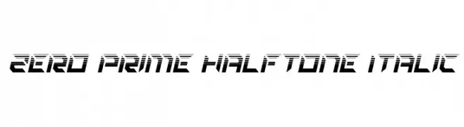 Zero Prime Halftone Italic  Frei Schriftart Herunterladen