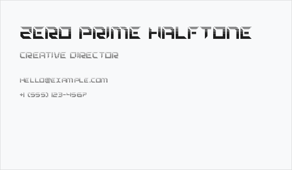 Zero Prime Halftone Business Card