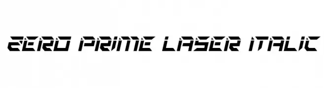 Zero Prime Laser Italic  Frei Schriftart Herunterladen