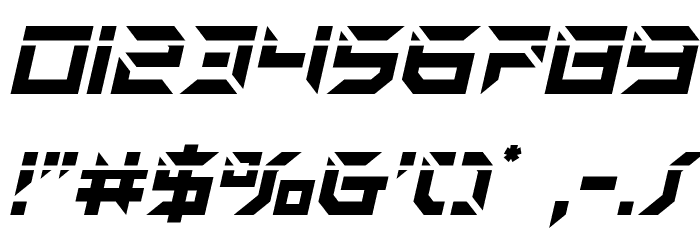 Zero Prime Laser Italic Font OTHER CHARS