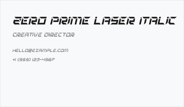 Zero Prime Laser Italic Business Card