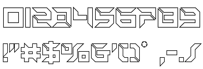 Zero Prime Outline Font OTHER CHARS