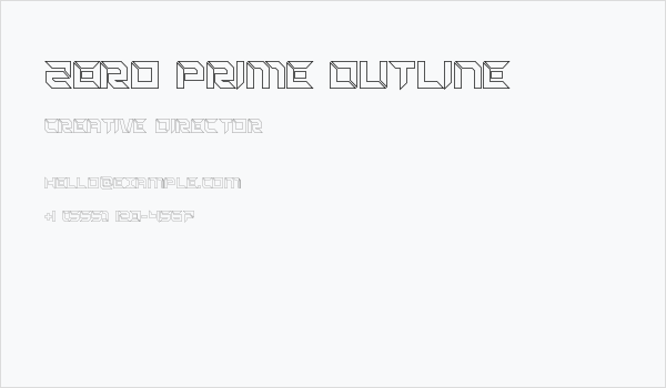 Zero Prime Outline Business Card