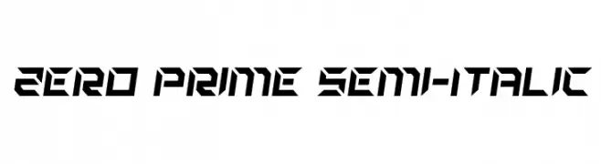 Zero Prime Semi-Italic  Frei Schriftart Herunterladen