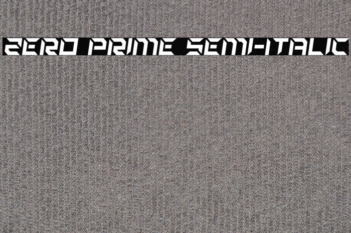 Zero Prime Semi-Italic Example 1