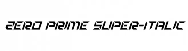 Zero Prime Super-Italic  Frei Schriftart Herunterladen