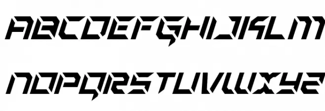 Zero Prime Super-Italic Font Litere mari