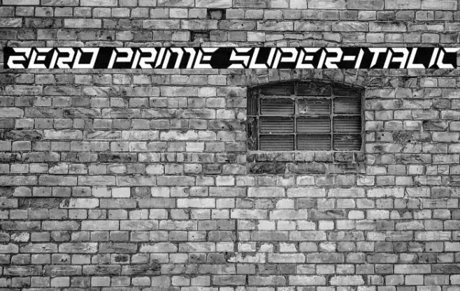 Zero Prime Super-Italic Font examples