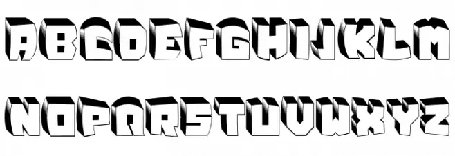 Zero Regular Caratteri MAIUSCOLE