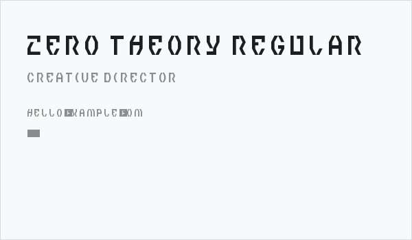 Zero Theory Regular Business Card