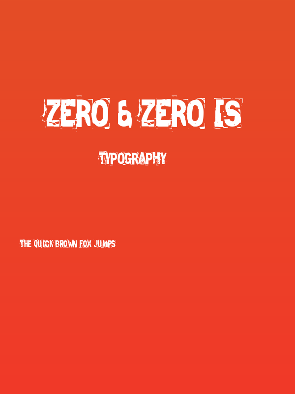 Zero & Zero Is Poster