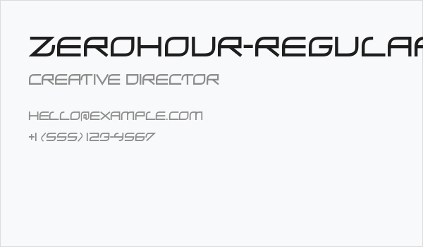 ZeroHour-Regular Business Card