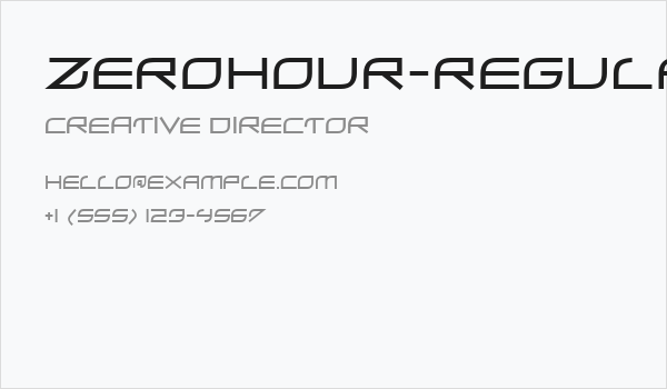 ZeroHour-Regular Business Card