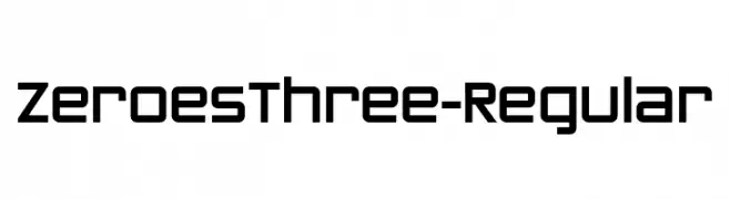 ZeroesThree-Regular  les polices de caractères gratuit tlcharger
