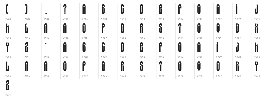 Zeta Grey Character Map