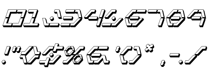 Zeta Sentry 3D Italic Font OTHER CHARS