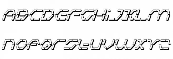 Zeta Sentry 3D Italic Fonte MAIÚSCULAS