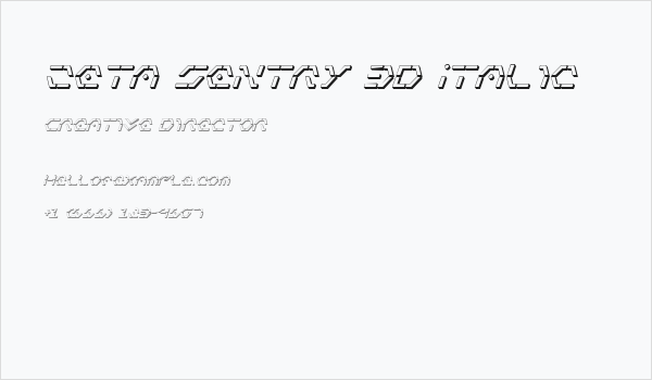 Zeta Sentry 3D Italic Business Card
