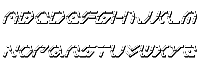 Zeta Sentry 3D Italic Font LOWERCASE