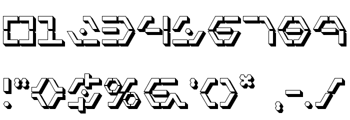 Zeta Sentry 3D Font OTHER CHARS
