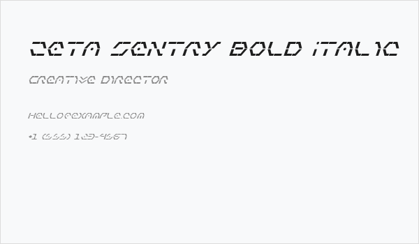Zeta Sentry Bold Italic Business Card