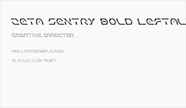 Zeta Sentry Bold Leftalic Business Card