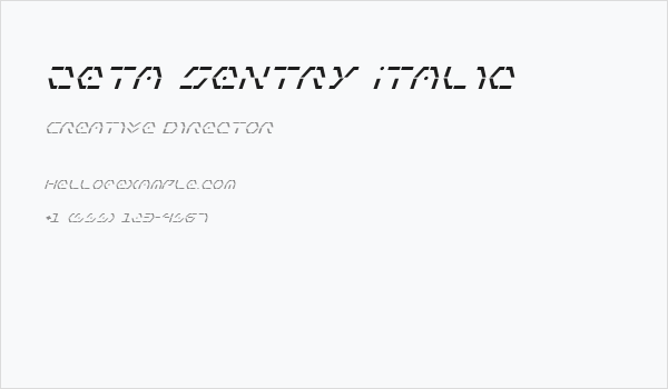 Zeta Sentry Italic Business Card