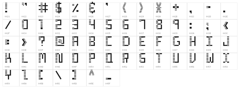 zebra deco Character Map