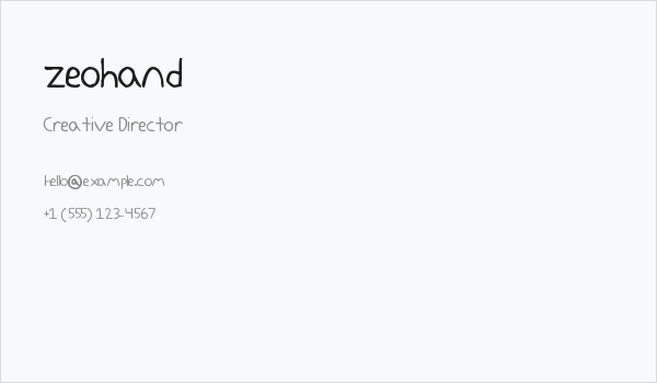 zeohand Business Card