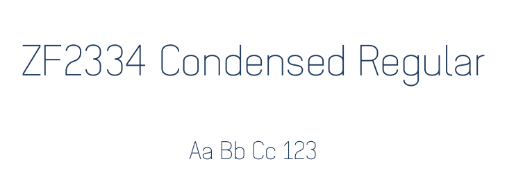 ZF2334 Condensed Regular Font Preview