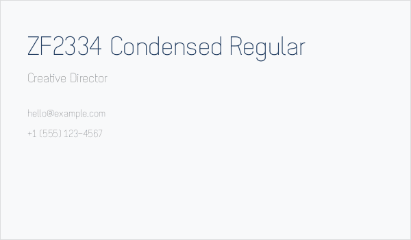 ZF2334 Condensed Regular Business Card