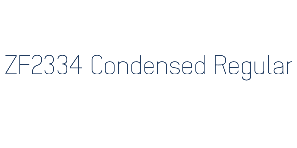 ZF2334 Condensed Regular Logo