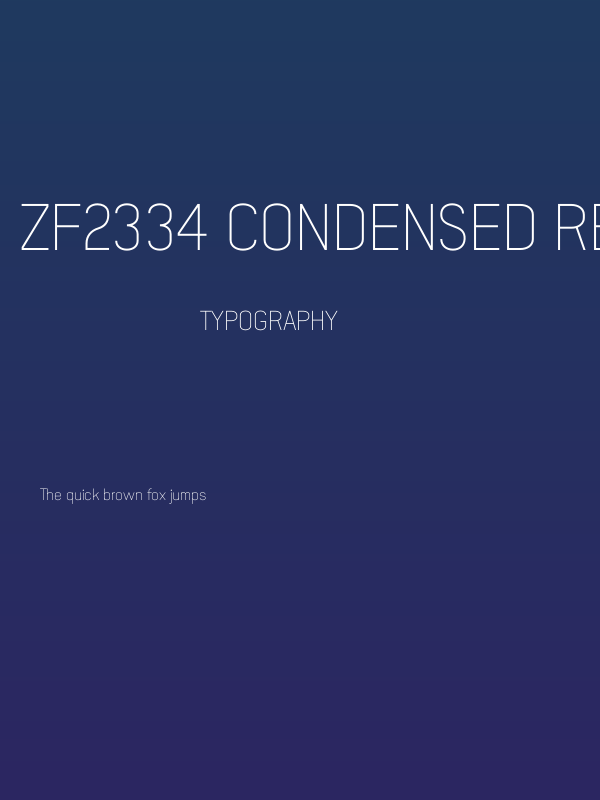 ZF2334 Condensed Regular Poster