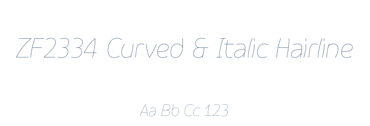 ZF2334 Curved & Italic Hairline Font Preview