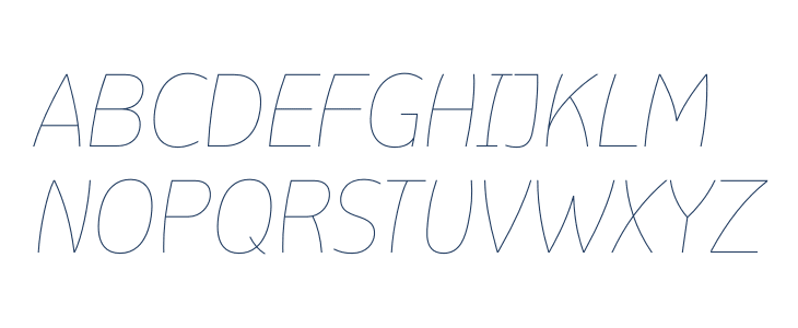 ZF2334 Curved & Italic Hairline Uppercase