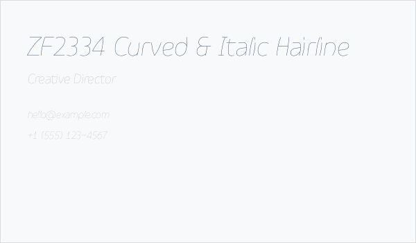 ZF2334 Curved & Italic Hairline Business Card