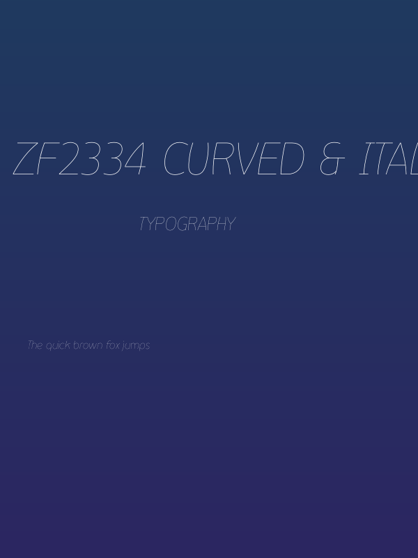 ZF2334 Curved & Italic Hairline Poster