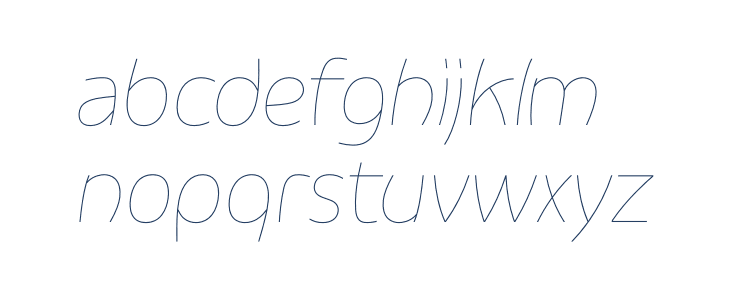 ZF2334 Curved & Italic Hairline Lowercase