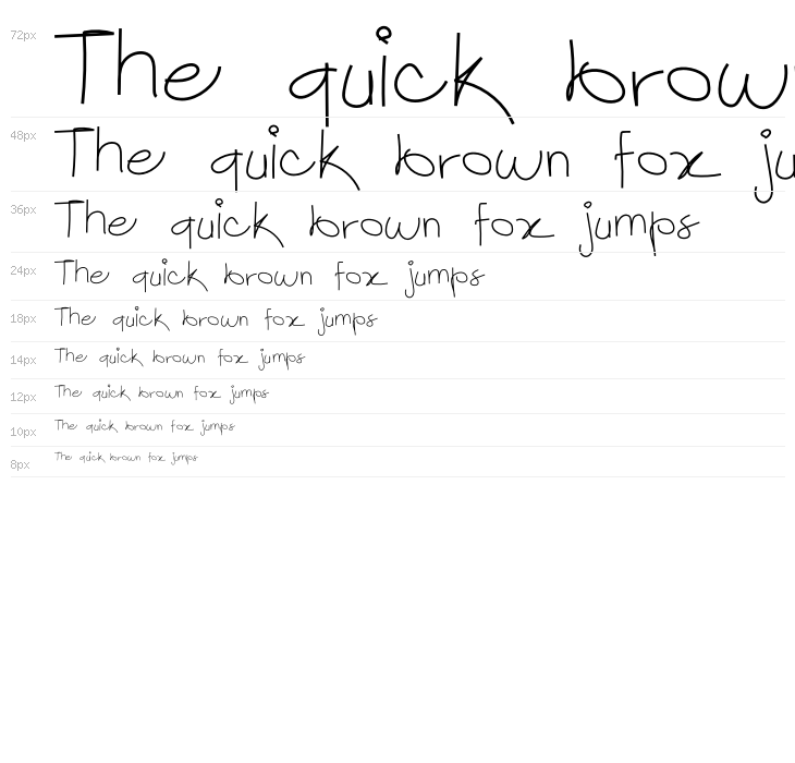 ZF2334 Simple Font Waterfall