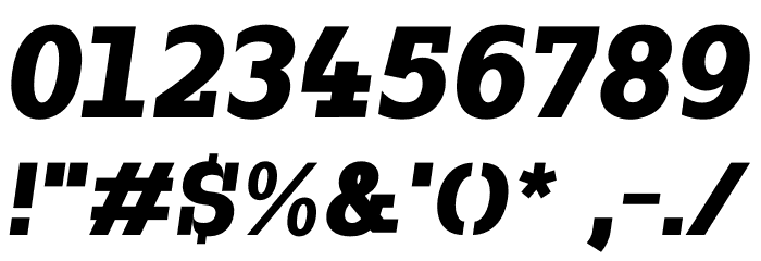 ZF2334 Slab Serif Black Italic Font OTHER CHARS