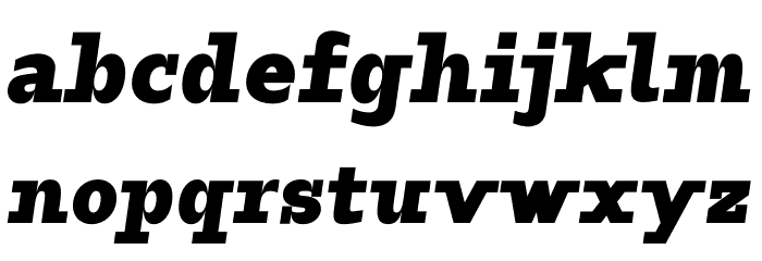 ZF2334 Slab Serif Black Italic Font LOWERCASE