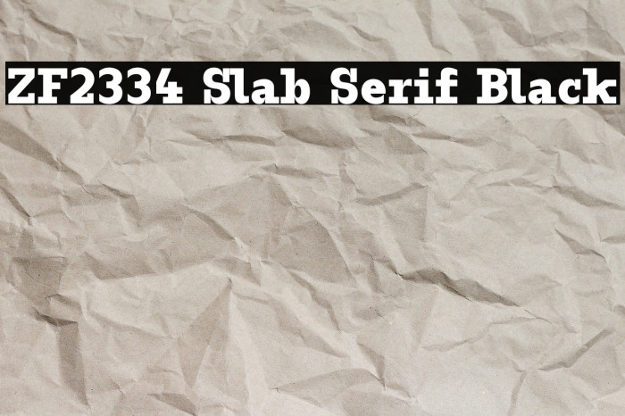 ZF2334 Slab Serif Black Example 2