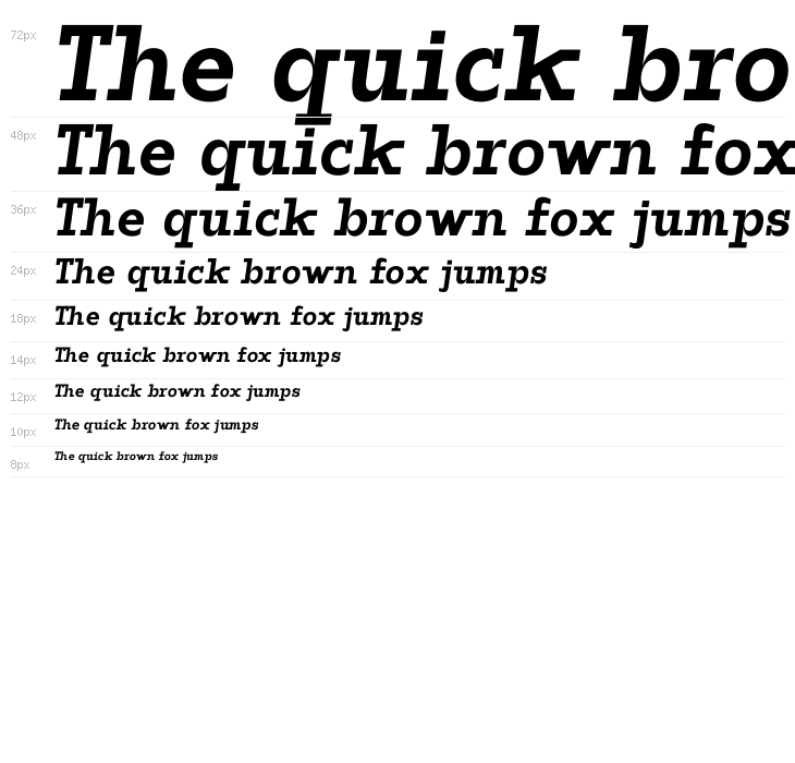 ZF2334 Slab Serif Bold Italic Waterfall