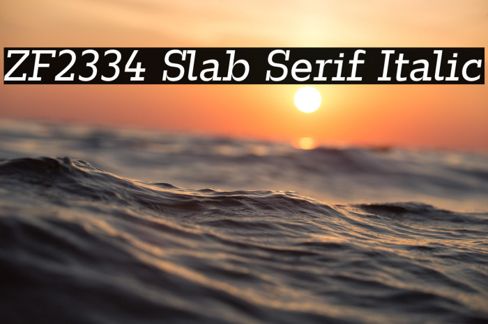 ZF2334 Slab Serif Italic Example 2