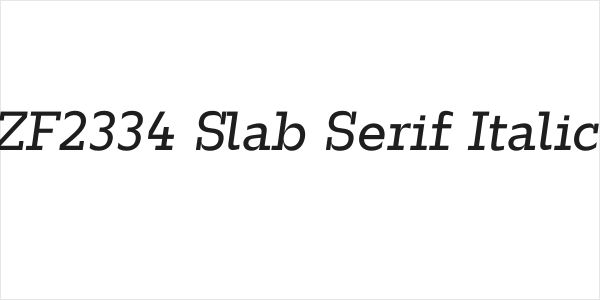 ZF2334 Slab Serif Italic Logo