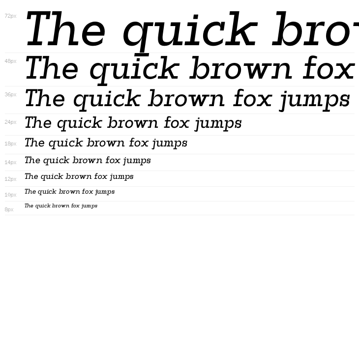ZF2334 Slab Serif Italic Waterfall
