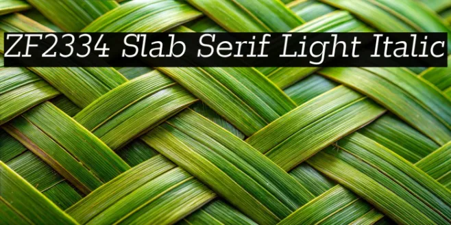 ZF2334 Slab Serif Light Italic Example 3