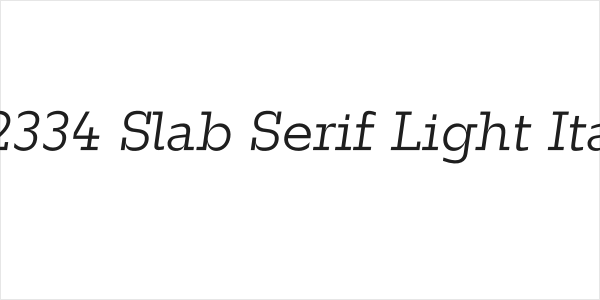 ZF2334 Slab Serif Light Italic Logo